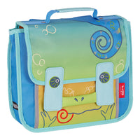 cartable; bleu, vert; caméléon; maternelle