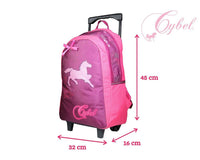 BAGTROTTER Sac à dos à roulettes Cybel Cheval Violet
