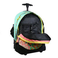 sac à dos ; sac à dos à roulettes ; sac à roulettes ; sac à roulettes primaire ; phosphorescent ; roulettes lumineuses ; rose ; animaux ; jungle ; sac à dos a roulettes jungloo