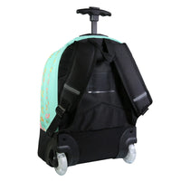 sac à dos ; sac à dos à roulettes ; sac à roulettes ; sac à roulettes primaire ; phosphorescent ; roulettes lumineuses ; rose ; animaux ; jungle ; sac à dos a roulettes jungloo
