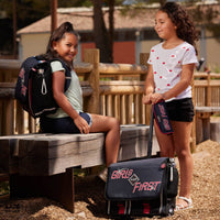 cartable ; cartable à roulettes ; roulettes lumineuses ; cartable à roulettes primaire ; primaire ; cartable 41cm ; phosphorescent ; cartable fille ; girl ; girls first ;  recyclé ;  ; cartable à roulettes girls first