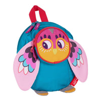 sac à dos ; sac goûter ; sac maternelle ; petit sac ; sac enfant ; rond ; chouette ; hibou ; bleu ; rose