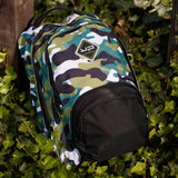 sac ; sac à dos ; collège ; lycée ; école ; secondaire ; 2 compartiments ; recyclé ; intégral ; camo ; camouflage ; vert ; noir ; imprimé